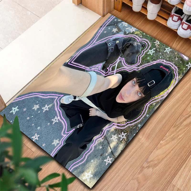 Billie Eilish Carpet Rug for Living Room Bedroom Home Sofa Decoration,Kids play Non-slip Floor Mat