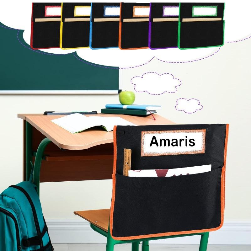 Chair Back Storage Bag Seat Back Organizer Multi-Pocket Classroom Chair Pockets for Students School Supplies