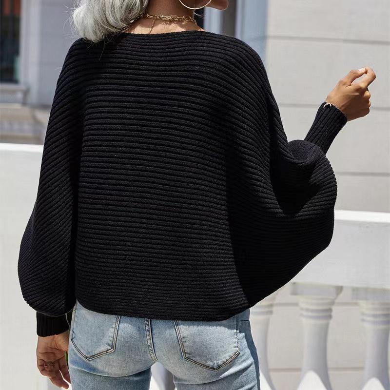 IHUASU Autumn and Winter Women's Knitted Cardigan Loose Solid Colour Jumper