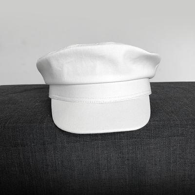 Casquette de marin à visière pour homme - Béret vintage à dessus plat Style militaire, Chapeau de bateau d'été en coton respirant Patch ancre