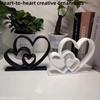 Heart-to-Heart Statue - Black & White Love Ornament, Desk & Bookshelf Decor, Valentine’s Gift, Home Decoration