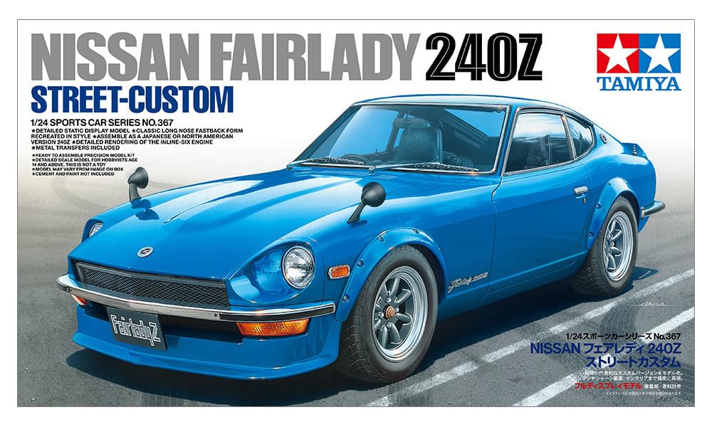 Tamiya 1/24 Sports Car Series No. 367 Nissan Fairlady 240Z Street Custom Plastic Model Kit 24367