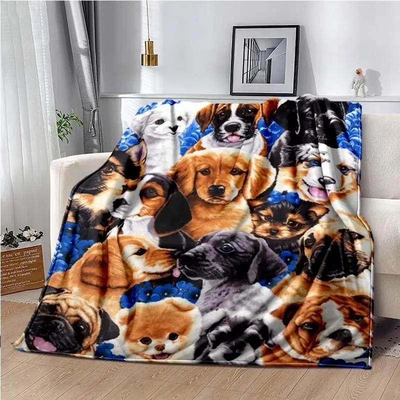 Animal Cat Dog Selfie Super Soft Plush Flannel Throw Blanket Suitable for Living Room Bedroom Sofa Warm Blanket
