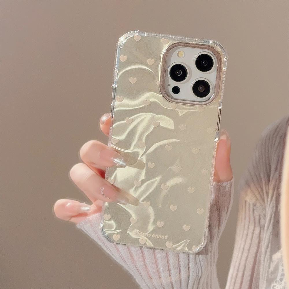 Simple Ins Love for IPhone 15 Apple 16 Phone Case 14pro Max Fresh 12 Hard 13 Water Ripples