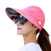 Breathable Open Top Sun Hat with Wraparound Sun Shade and Chin Cord for Hiking Fishing Travel and Summer Walks