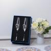 2pcs 200ml Wedding Champagne Glass Set Hearts Gold Toasting Flute Wine Glass Goblet Party Lover Anniversary Valentine's Day Gift