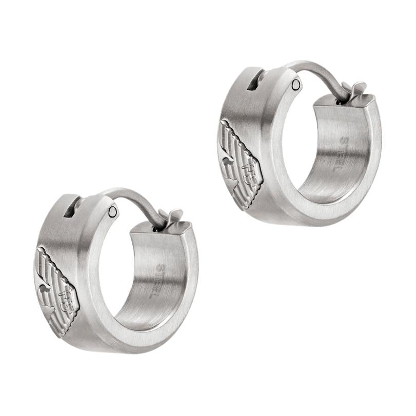 

Emporio Armani Inlaid Design Stainless Steel Earrings Men earrings Silver EGS3165040_NLP Basic Packaging-Box