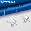 New Style 925 Sterling Silver Fashion Long Tassel Dragonfly Earrings For Women Girlfriends Gift Jewelry Accessories Party