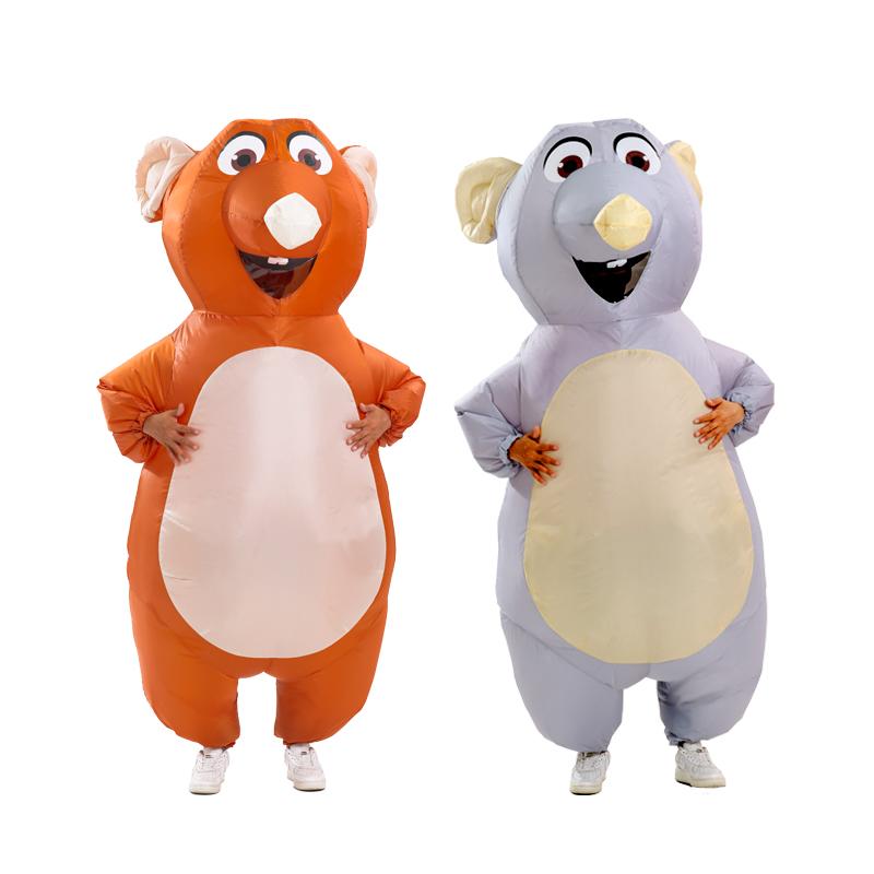 Disfraz Inflable de Ratón para Adulto Disfraz de Cosplay de Ratón Rata Hinchable Divertido Disfraz de Cosplay para Fiesta de Halloween Carnaval Traje