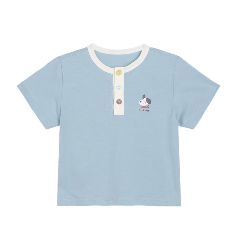 LUSON Baby Boys' Contrast Polo Collar Short Sleeve T-shirt