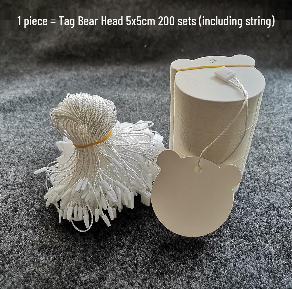 In Stock 300g White Card Paper Hang Tag for Jewelry with Hanging Rope