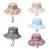 Sun Protection Plaid Fisherman Hat Wide Brim Sunscreen Bucket Hat Casual Women Sun Hat  Travel