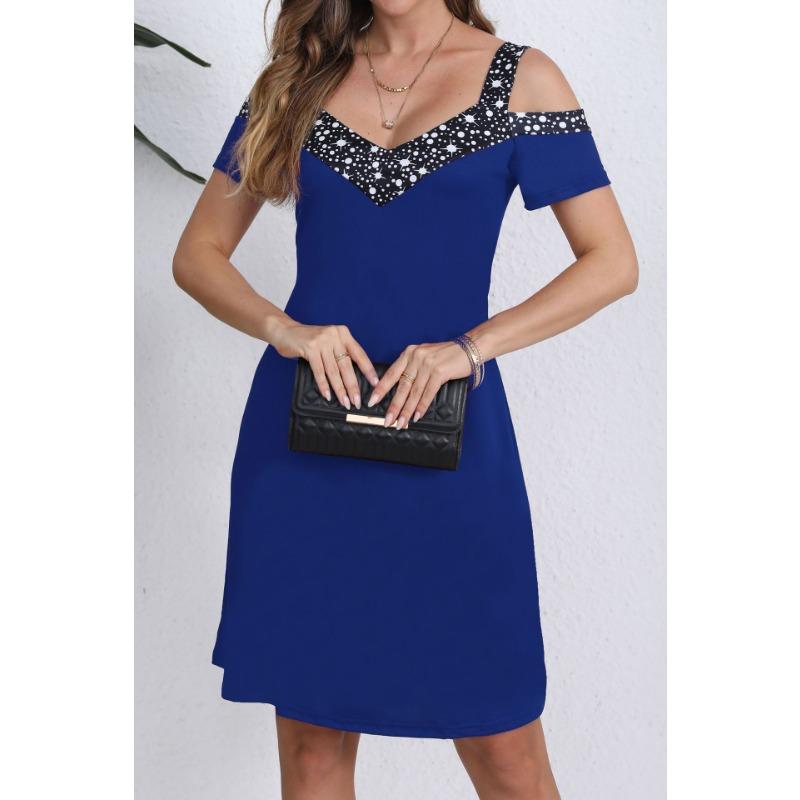 

Летнее женское платье больших размеров с v-образным вырезом без бретелек, сексуальное платье с бретельками и принтом 5XL синий