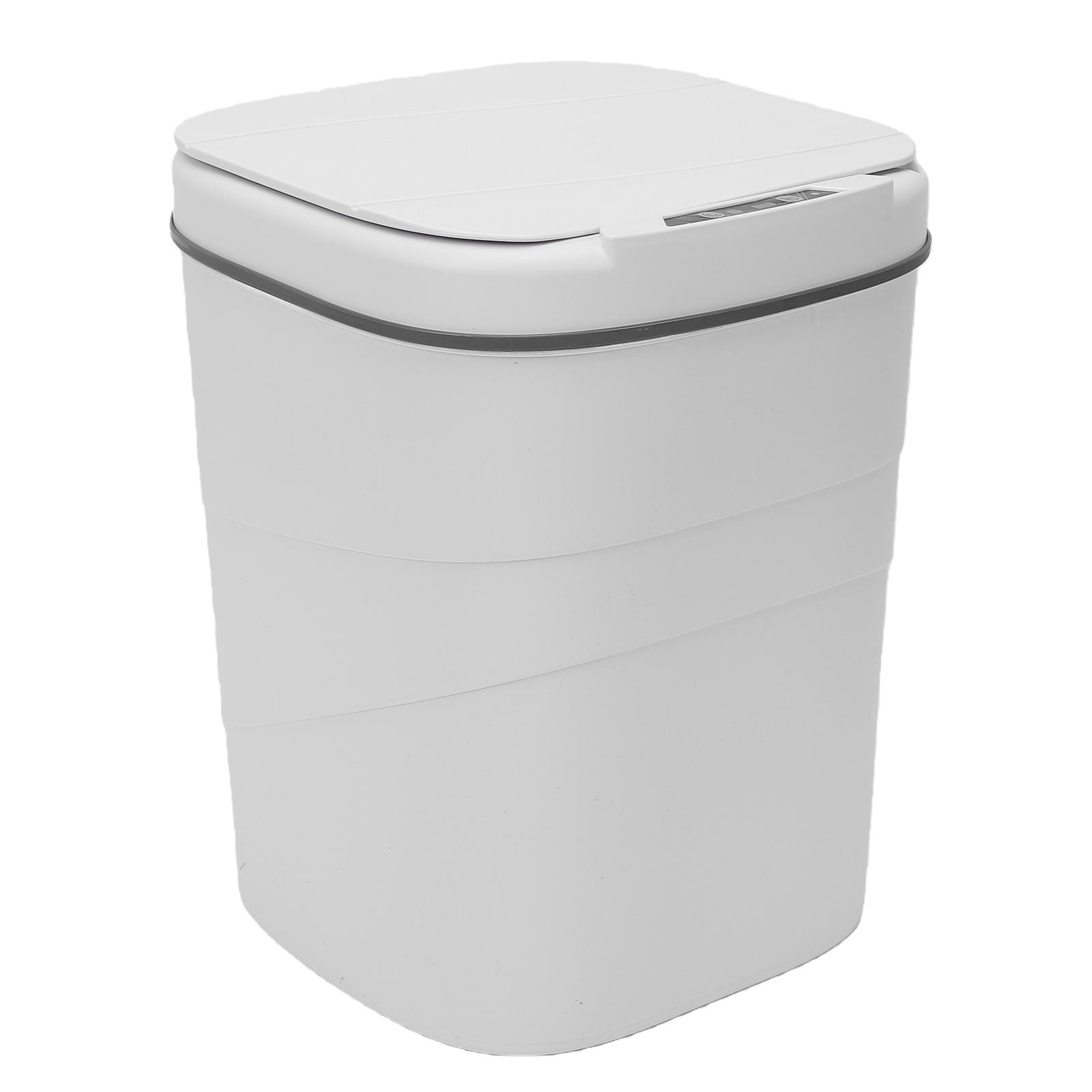 Poubelle Automatique Sans Contact à Capteur de Mouvement Grande Capacité Scellée Blanche pour Chambre à Coucher Bureau Salon
