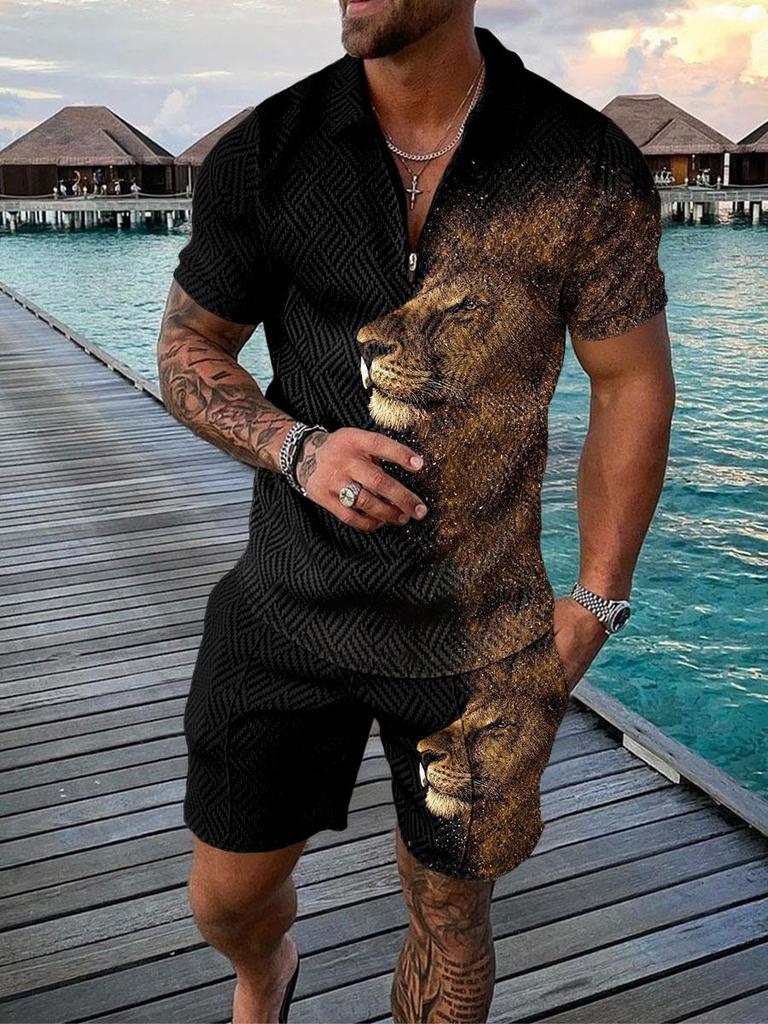 2022 Summer Men's Sports Casual Shorts & Tee Two-Piece Set
