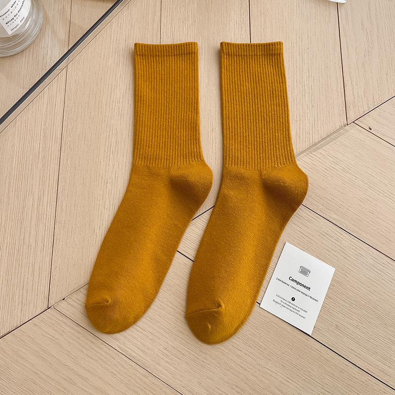 Bunte Damen Baumwoll Kniehohe Tanzsocken: Macaron Bonbonfarbe, Wadenlang, Japanischer Stil