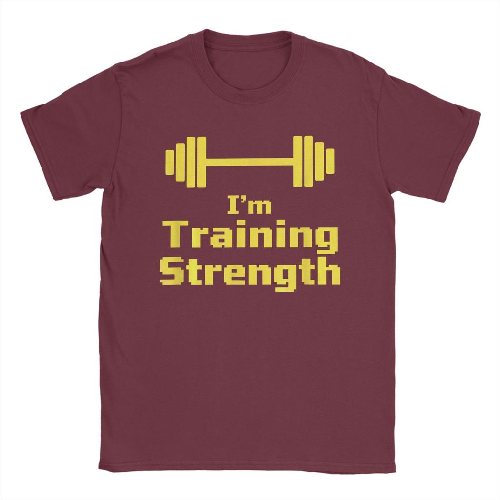 Im Training Strength Barbell Fitness Weightlifting Wellness T Shirt Summer Pure Cotton T Shirts For Couple Popular Tshirt