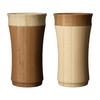 Layered Tumbler, 270ml, Pair Set, Bamboo, Dishwasher Safe, White/Brown, RV-129WB