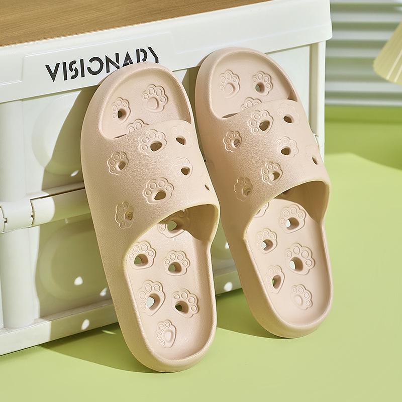 One-Piece Summer Cat Claw Hollow Indoor Sandals and Bathroom Slippers