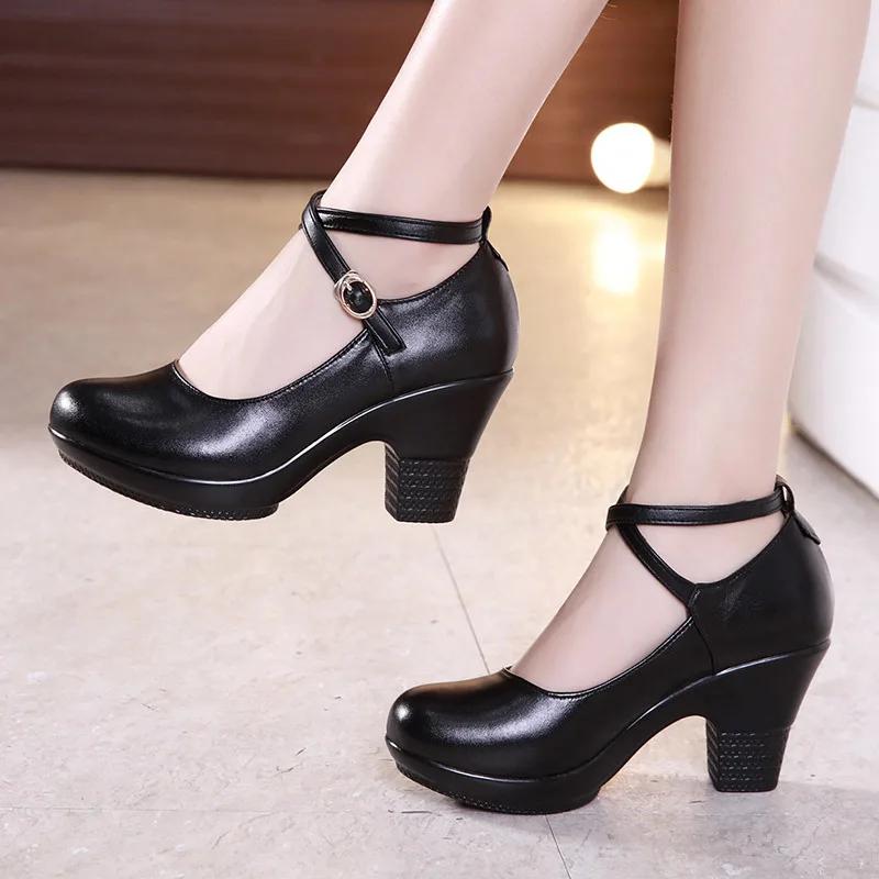 Fashion 2024 Fashion Women Pumps High Heels for Ladies Shoes Dancing Platform Pumps Leather Mary Janes Sandal Summer Footwear