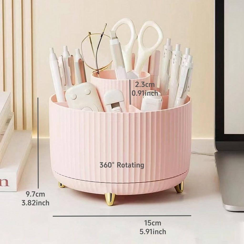1pcs Desk Organizer, 360-Degree Rotating Pen Holder for Desk, Desk Organizers and Accessories with 5 Compartments