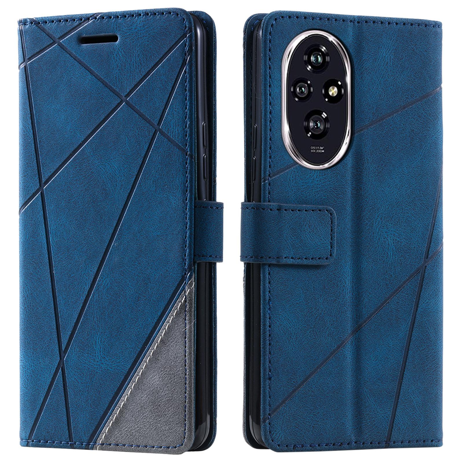 For Honor 200 Pro 5G Case Imprinted Lines PU Leather Splicing Wallet Phone Cover A