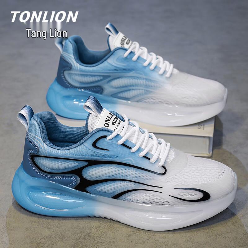 TonLion Men s Mesh Flyknit Thick-Sole Dad Shoes 40