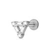 Hot Sale Body Jewelry: Titanium Labret Flatback Tragus Earring Stud Internal Thread Zircon Rings