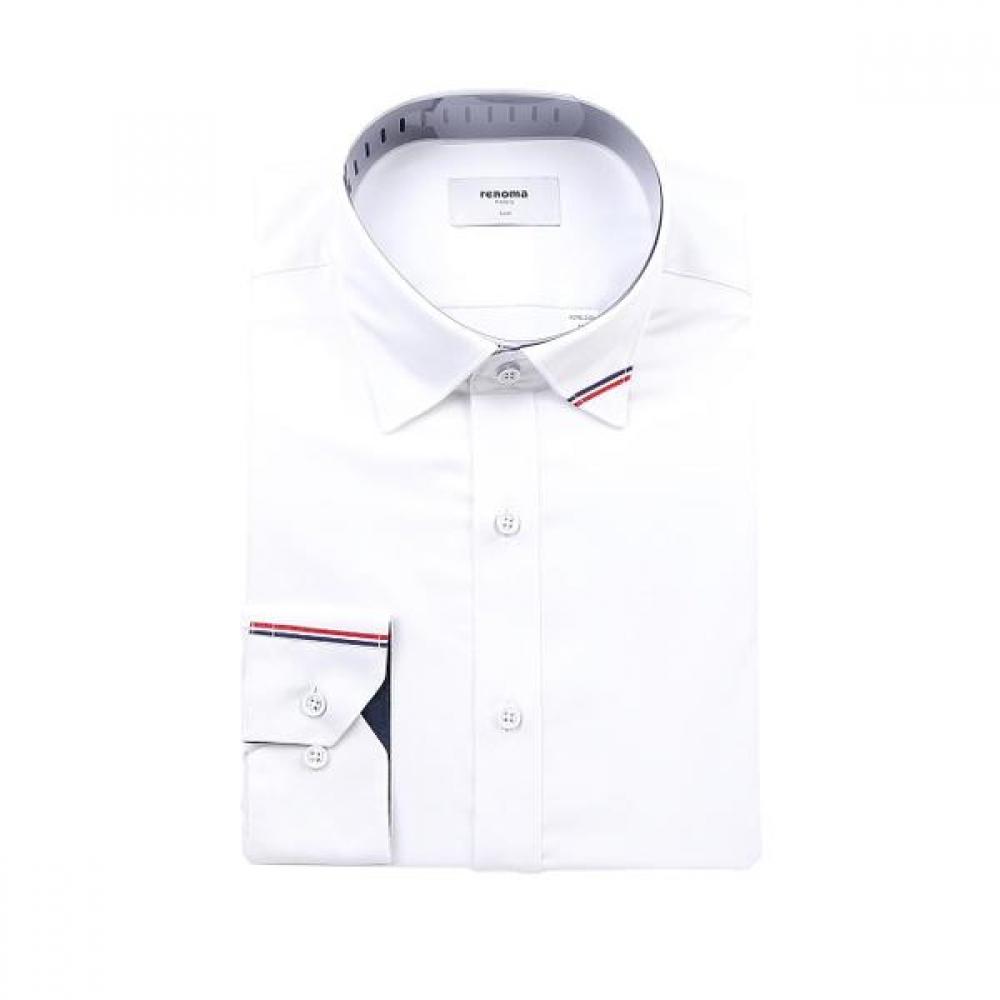 Renoma Slim Fit Bamboo Polyester Twill White Long Sleeve Shirt Rofsl0004 Wh 095