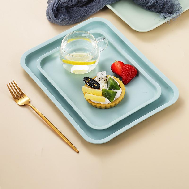 2 stücke Skandinavischen Stil Tablett Kunststoff Haushalt Rechteckigen Wohnzimmer Grill Kaffee Shop Restaurant Tee Tablett