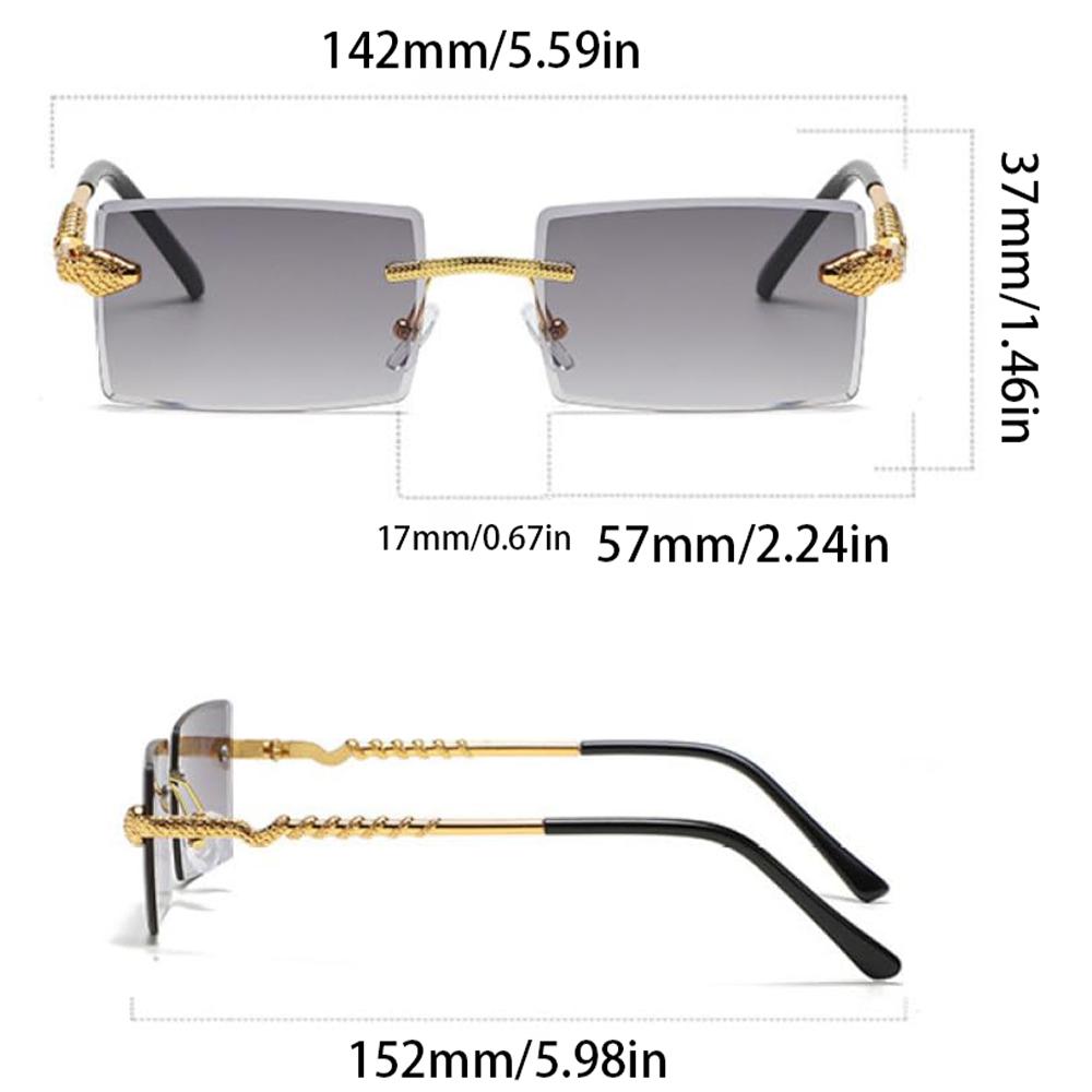 Vintage Rimless Mens Sunglasses Rectangle Frameless Sunglasses for Men Women Used for Driving Traveling Hiking Eye Protection