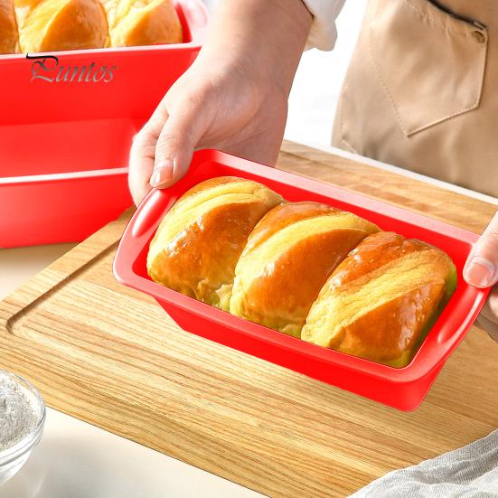 Flexible Baking Mold 1/4Pcs Silicone Bread Loaf Pan Non-Stick Pans for Easy Release Homemade Cakes Brownies Toast Kitchen Tool High Temperature