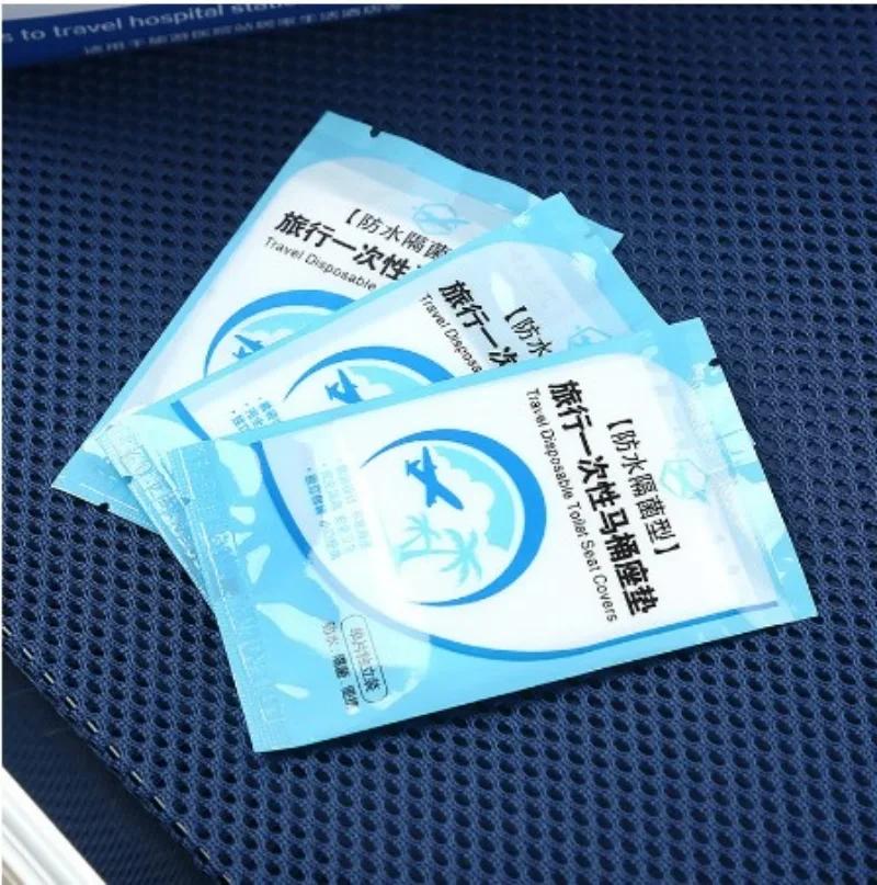Tragbare 100% wasserdichte Sicherheits-WC-Sitzauflage für Reisen/Camping Badezimmerzubehör 50 Stück Einweg-WC-Sitzbezug-Matte