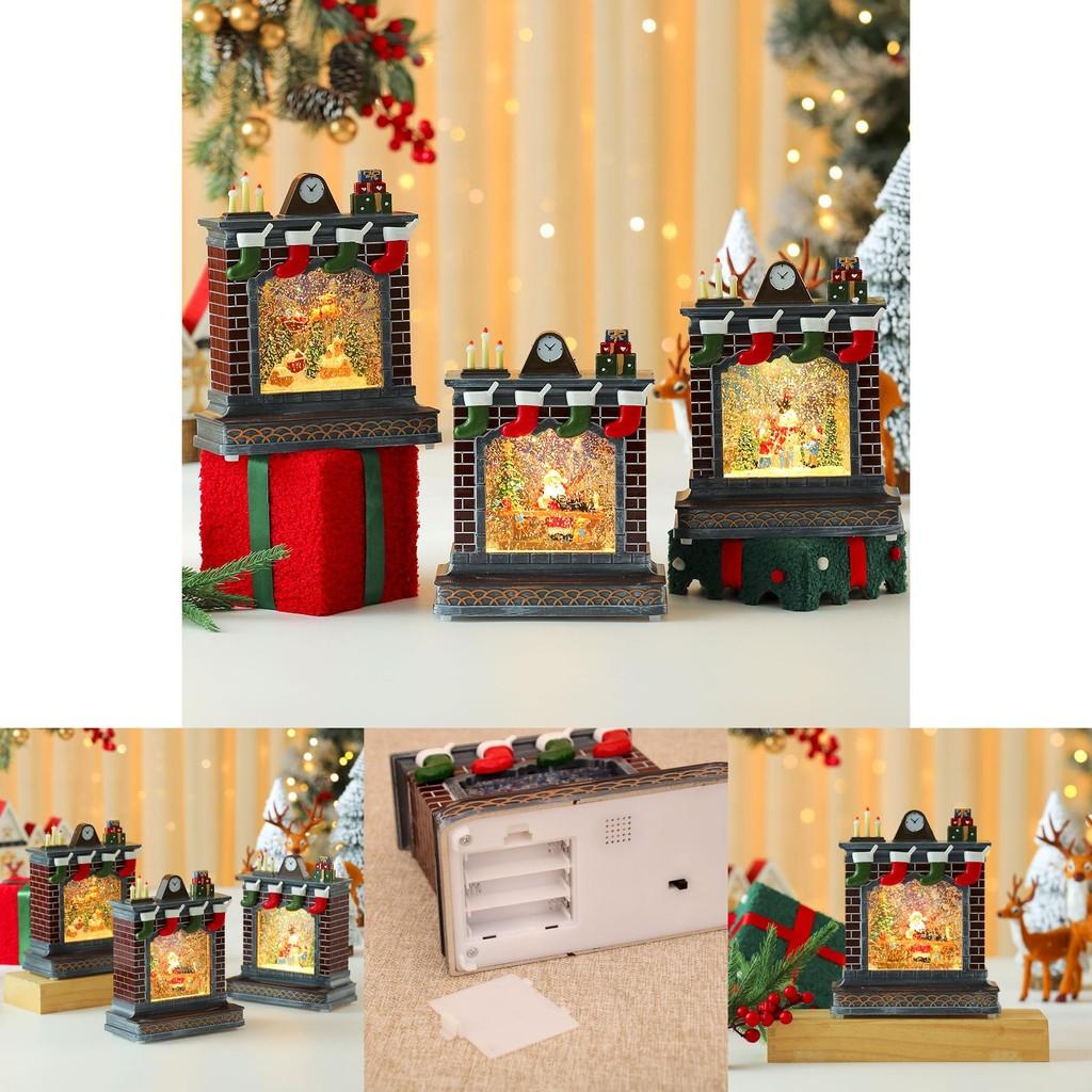 Weihnachtsszene Kamin Ornament Spieluhr mit sitzendem Älteren für Feiertagsdekoration