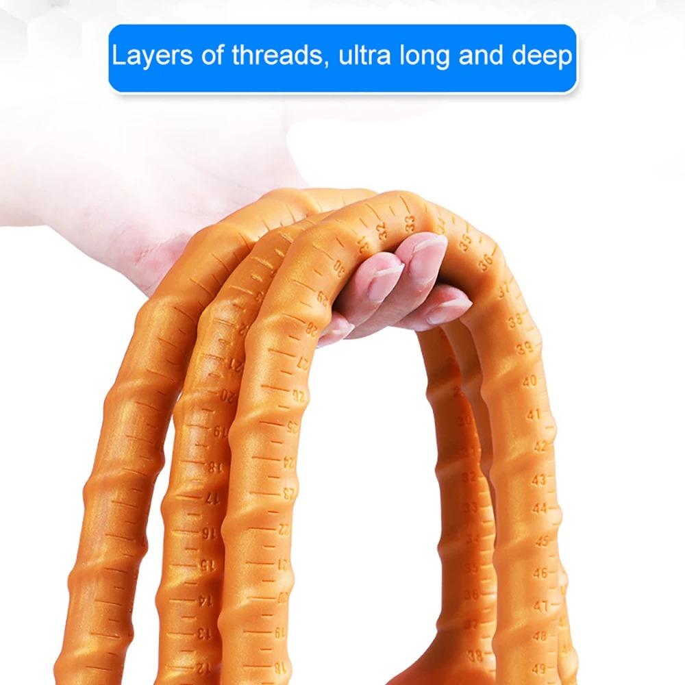 Langer Tiefer Analdildo Prostatamassage Darmstopfen Sexspielzeug Für Frauen/Männer Masturbator Langer Analplug Spiralförmiger Analplug