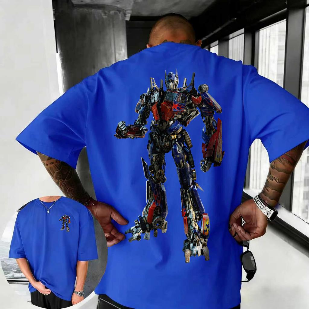 202526 Summer Transformers Graphic 100 Cotton Printed Tshirt for Men Hasbro Brand Children and Unisex Breathable Loose Casual