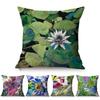 Lotus Florals Watercolor Art Home Decoration Sofa Throw Pillow Case Succulent Plants Flowers Luxury Cotton Linen Cushion Cover