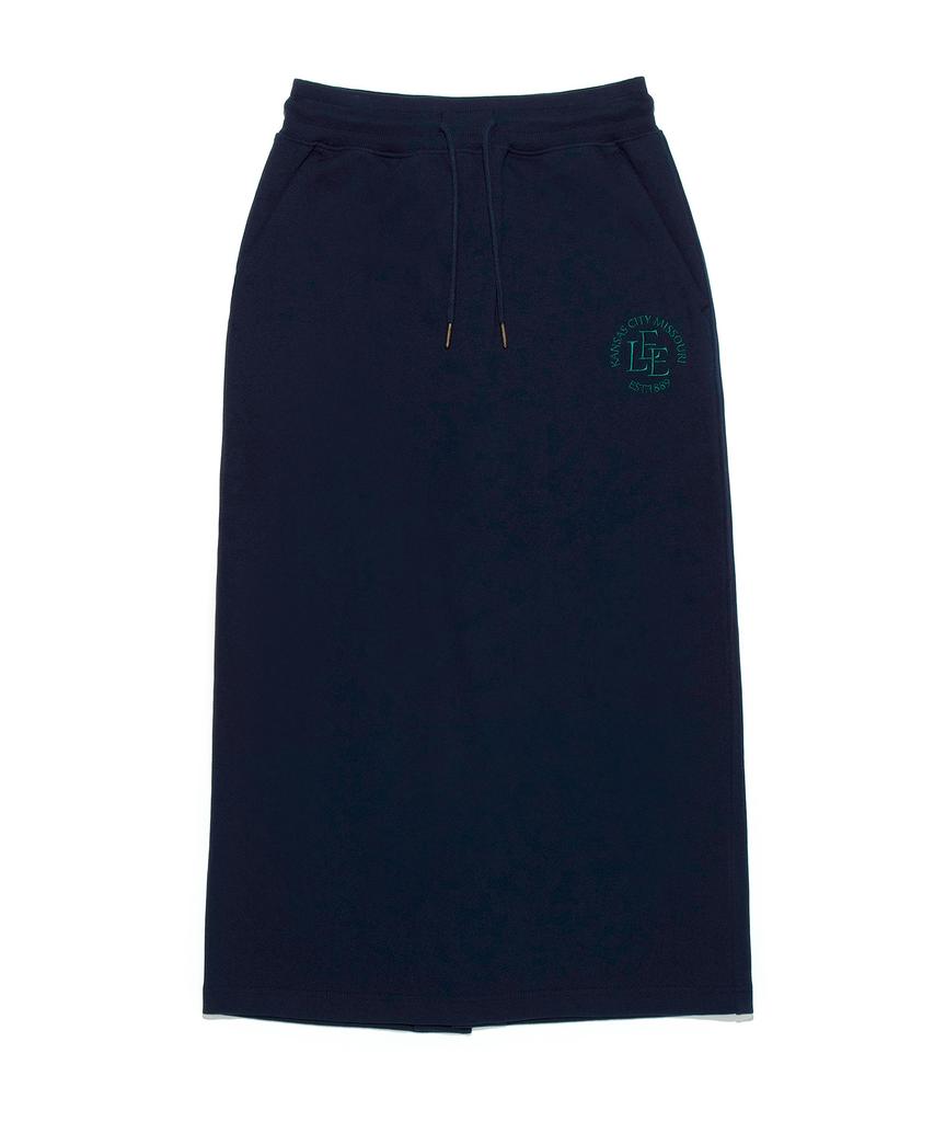 Lee Typo Sweat Long Skirt Navy