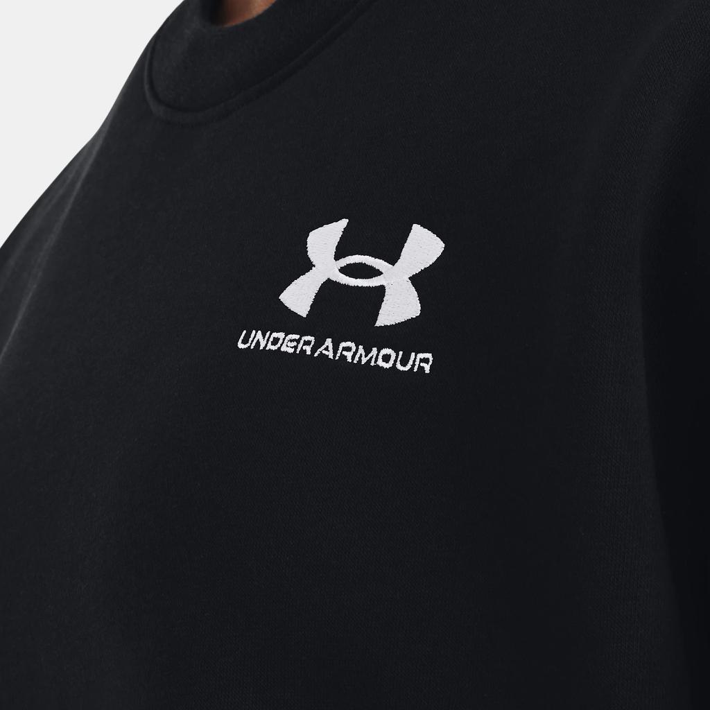 Under Armour Pull ras du cou à logo uni à manches longues pour femme sweat-shirt Noir 1379475-001