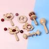 Baby Grasps Wooden Rattle Hand Rattle Multi-Piece Set Can Bite Children Wooden Educational Soothing Toy
