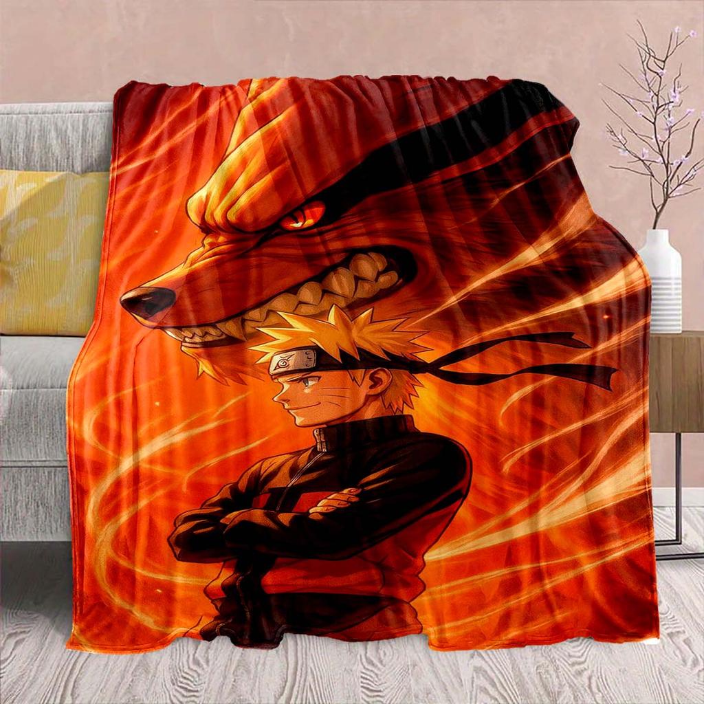 Naruto Anime Flannel Blanket - Soft Warm Perfect for Sofa, Bedding Camping Travel Office Home Decor -QJY