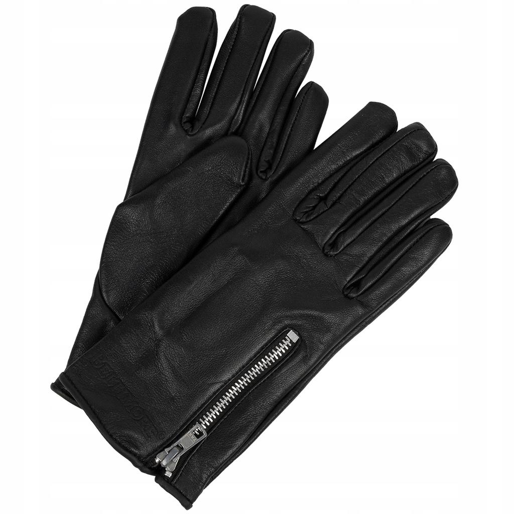 Women's Leather Gloves, Fleece, Teddy Bear, Beltimore, Five-Finger, Warm M