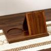 Geometrischer Holz-Buchständer mit Getränkeablage Multifunktionaler dreieckiger Holz-Leseständer für Buchliebhaber Sammler