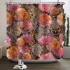 Floral Shower Curtain Flower Butterfly Waterproof Polyester Bathroom Curtain With Hooks Bathtub Screen