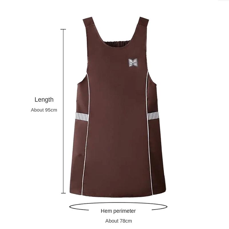 Fashionable Slim Waistcoat Apron Waterproof Waist Strap Apron Solid Color Oil-Proof Cooking Baking Uniform Breathable