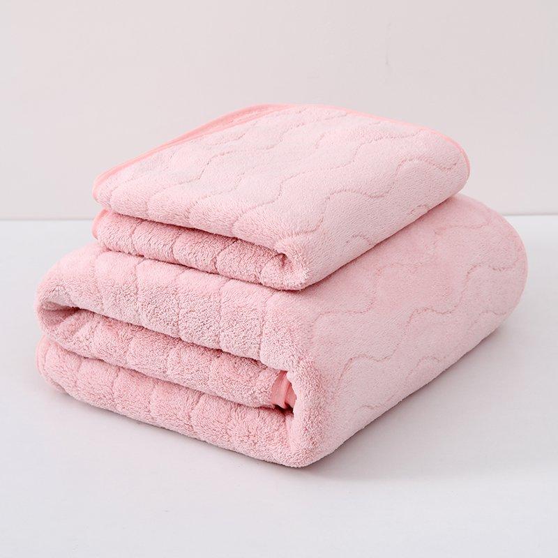 Water Rippled Bath Towel Coral Velvet Not Lose Hair Wash Face Towel Couple Large Bath Towel Thickened Water Moisture-wicking Rapid Drying Beach