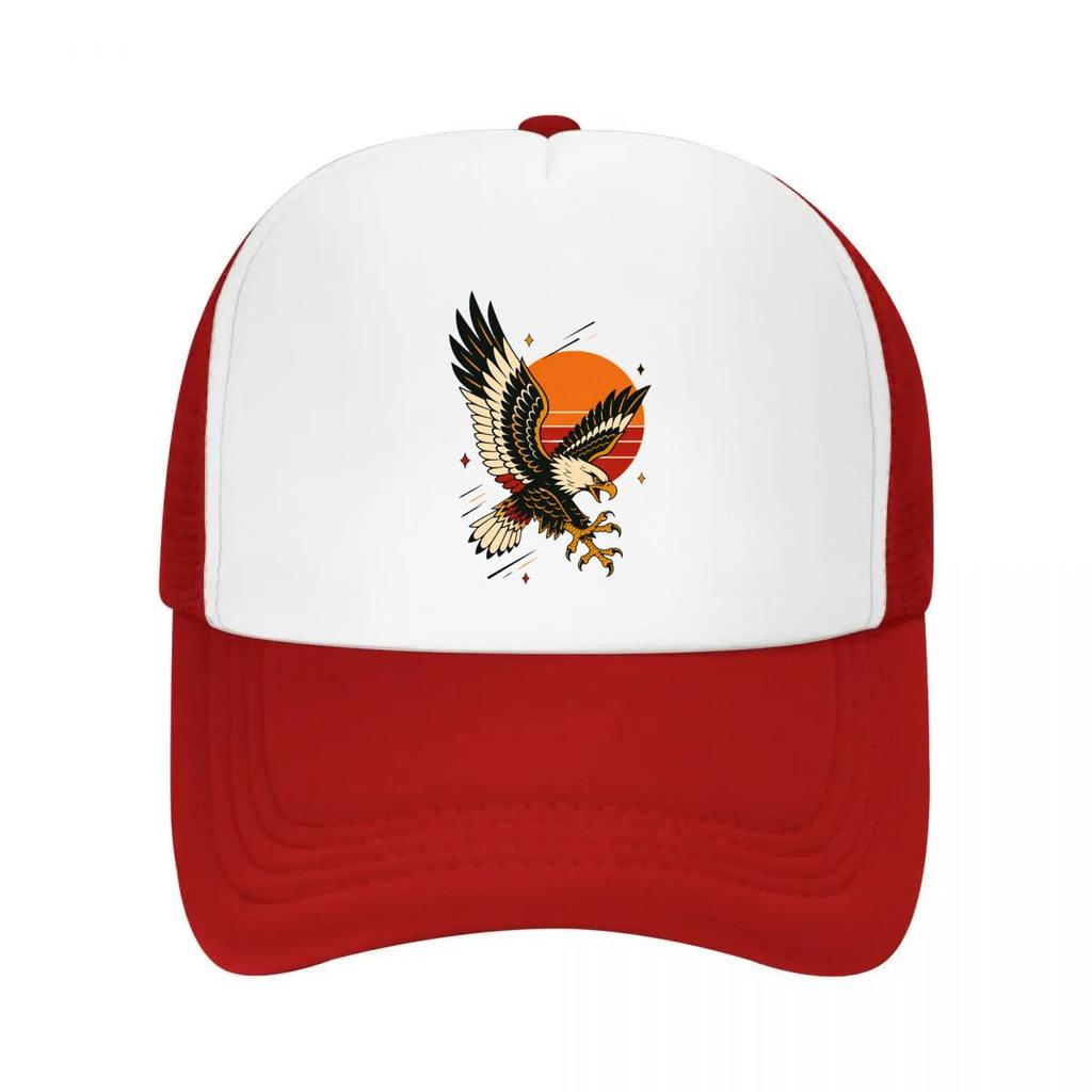 Vintage Flash Eagle Sunset Emblem Mesh Baseball Cap Casual Hat Outdoor For Womens Unisex FeUnisex