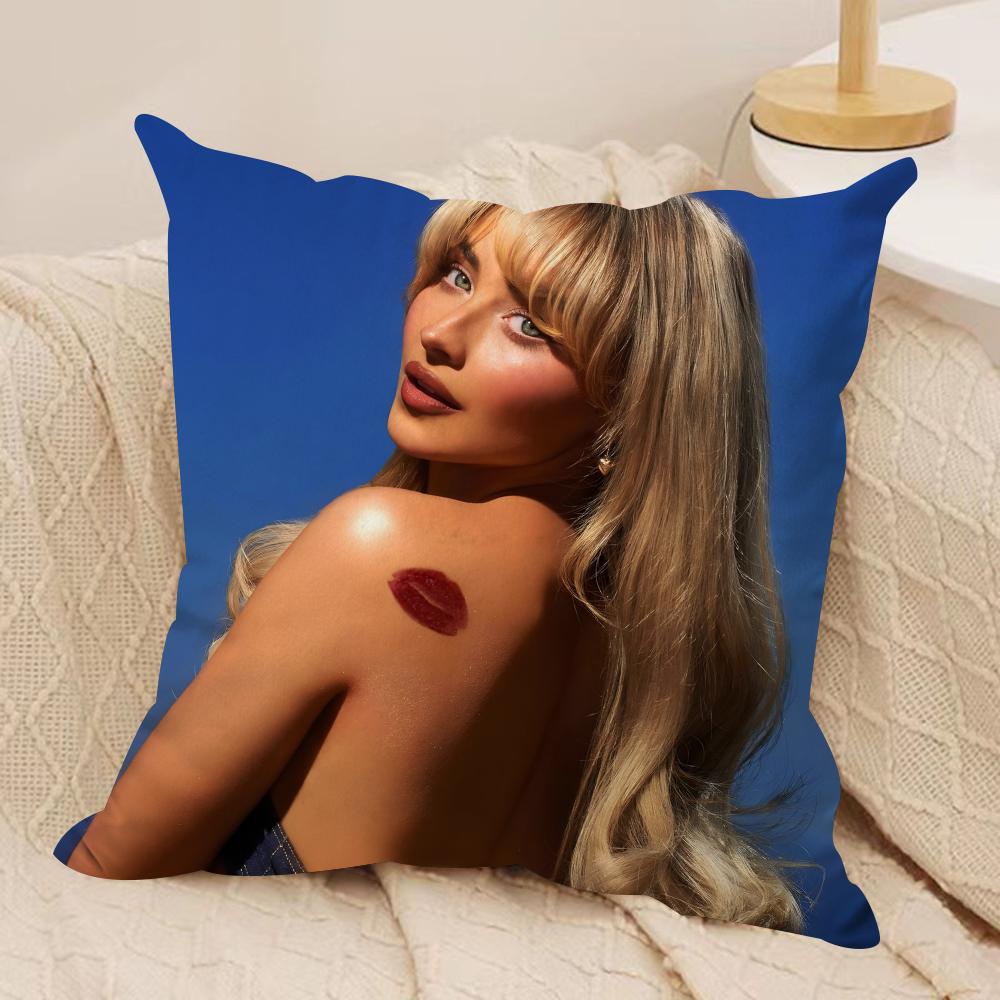 

HOTSinger SSabrina CarpenterS Cushion Cover Soft Plush Fabric DoubleSided Printed Sofa Cushion Cover for All Seasons Decor 30x30cm