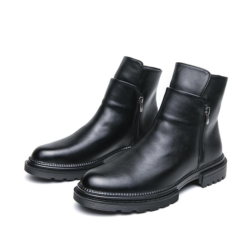 Business Formal Leather Shoes Mens Casual Wedding Ankle Boots Oxford Pointed Brogue Shoes Elegantes Male Mid-Calf Boots