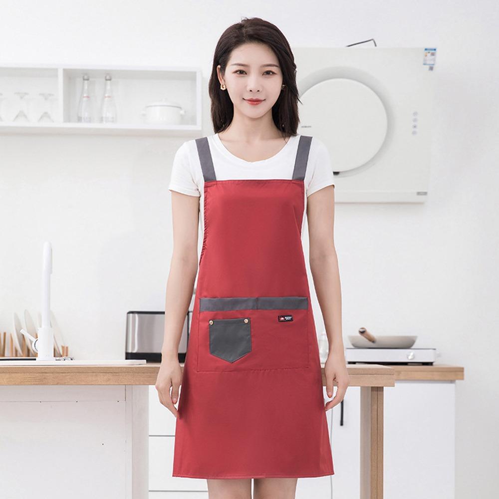 PVC Kitchen Vest Apron Oil-proof Catering Work Clothes Women's Work Waist Apron  for Home Kitchen